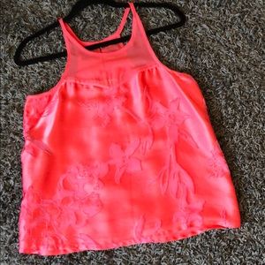 Pink satin tank